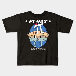 Pi Day Cute Cartoon Pie March 14 Kids T-Shirt